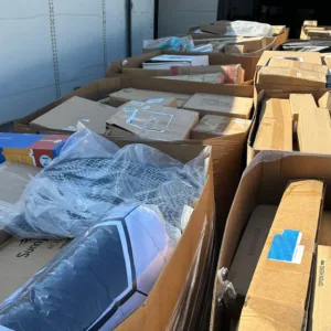 Amazon Bulk Liquidation Truckload — mixed merchandise liquidation truckload, customer-return stock, free US freight