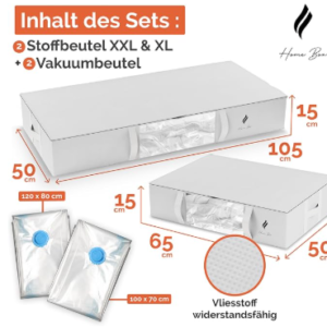HOME BOX Under Bed Storage Set 2 Vacuum Bags + 2 Fabric Bags Liquidation Pallet — liquidation pallet photo 2