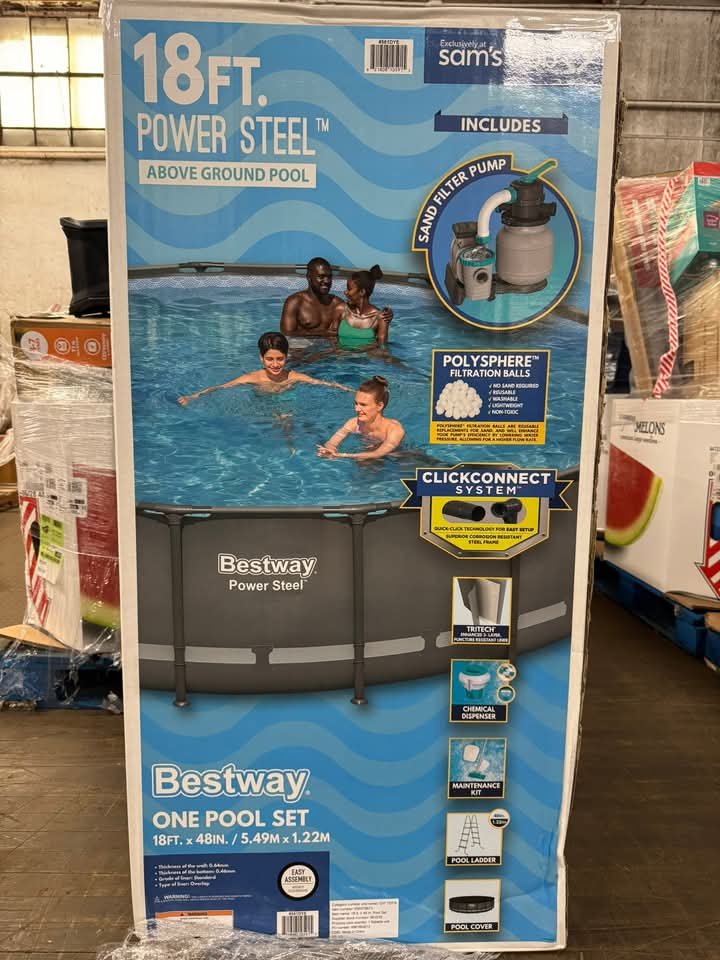 Bestway Power Steel Pool Liquidation Pallet Pallet of bestway power steel pool liquidation pallet — tools & hardware, customer-return liquidation lot